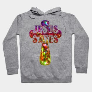 Jesus Saves Abstract Cross Art Hoodie